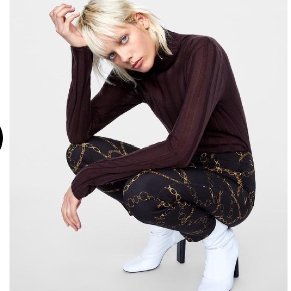 Zara Gold Chain Printed Pants - Picture 4 of 11